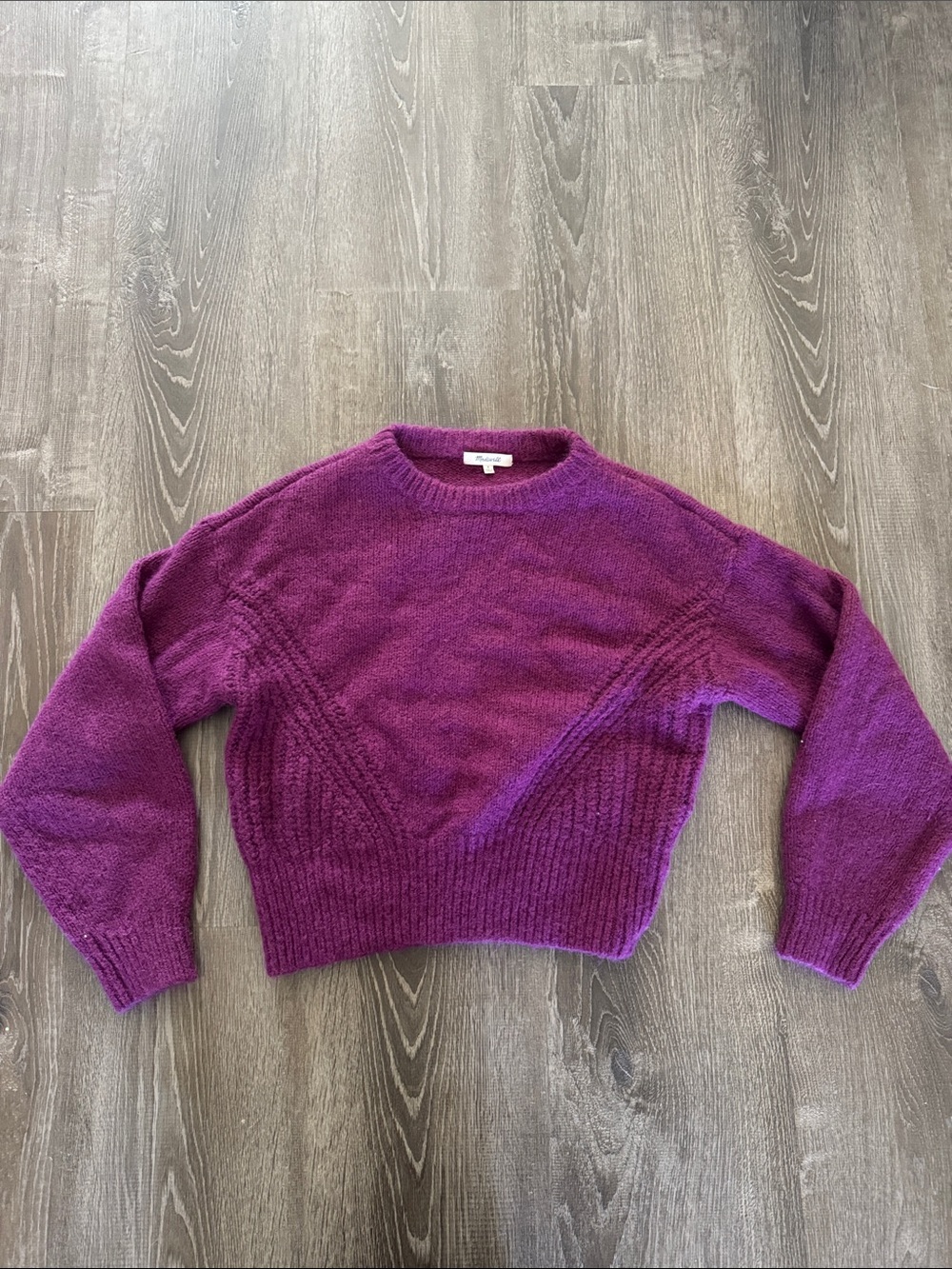 Small Madewell Purple Crewneck Cropped Knit Sweater -  Women